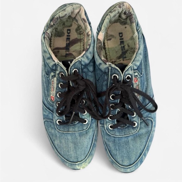 Vintage Diesel Blue Denim Sneakers - Picture 1 of 5